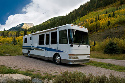 RV parked at a camping ground near put-in-bay ohio
